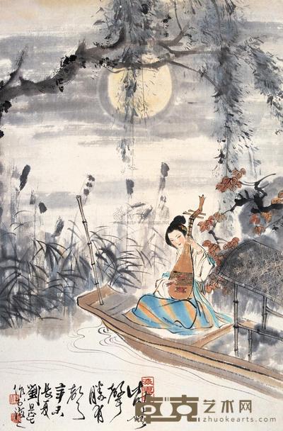 刘旦宅 1991年作 此时无声胜有声 立轴 66×43.5cm