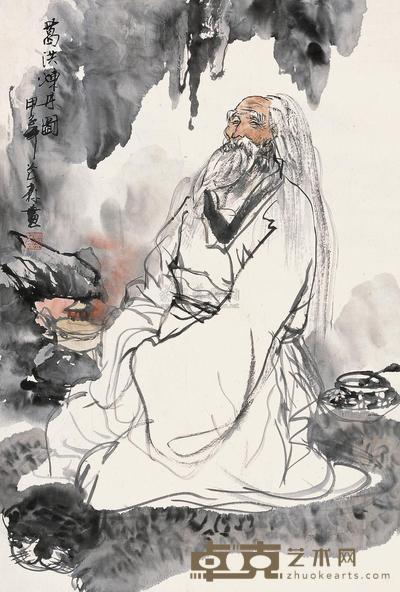 盖茂森 1984年作 葛洪炼丹图 镜心 70×47cm