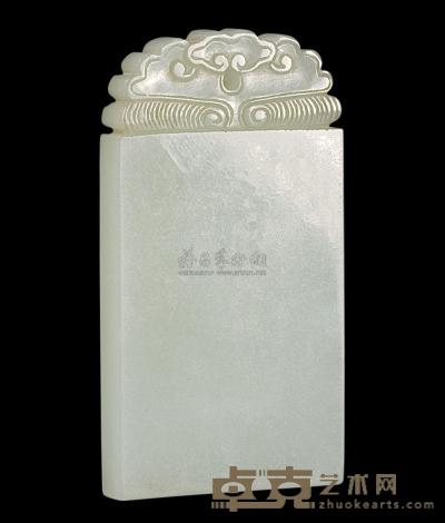 白玉雕平安珮 高4.5cm