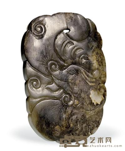 清 玉雕螭龙珮 高6.2cm