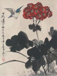 徐子鹤花鸟镜片