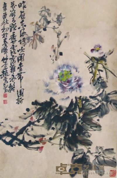 赵云壑花卉立轴 68×45