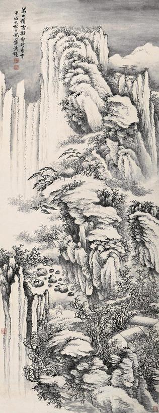 萧愻 甲戌(1934年)作 万山积雪 立轴