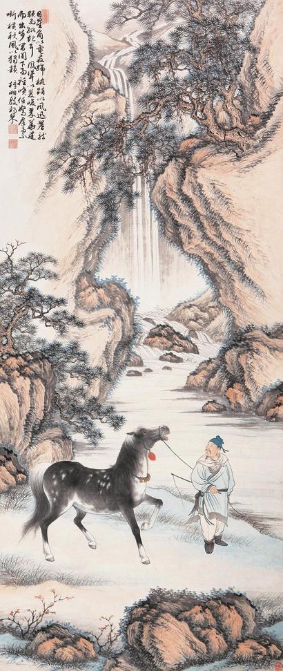 殷梓湘 神骏图 立轴