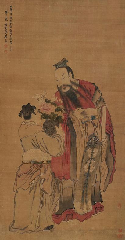 崔子忠 （款） 癸亥（1622年）作 天官赐福 立轴