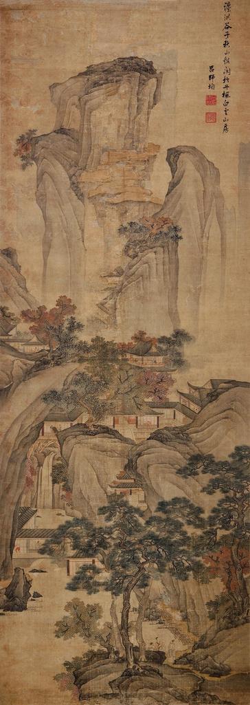 吕师垍 秋山溪阁 立轴