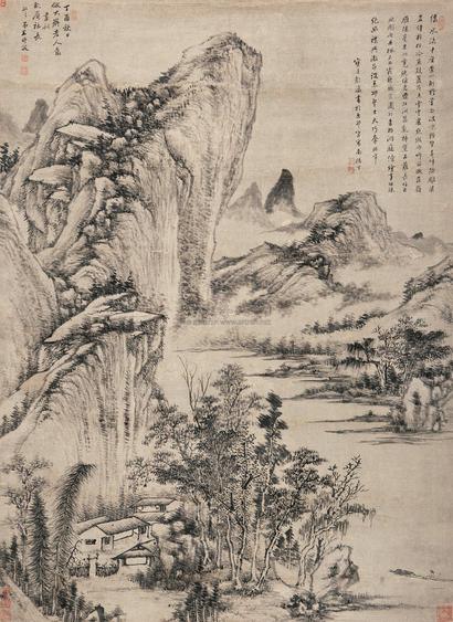 王时敏 丁酉（1657年）作 仿古山水 立轴