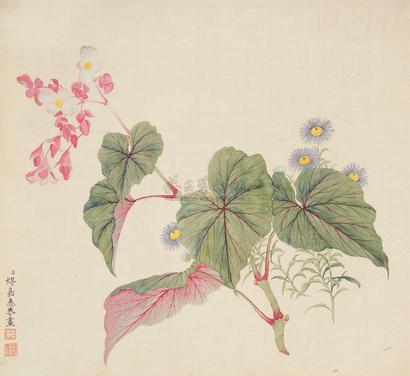 缪嘉惠 花卉 立轴