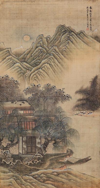赵澄 丙申（1656年）作 霜月寒鸦图 立轴