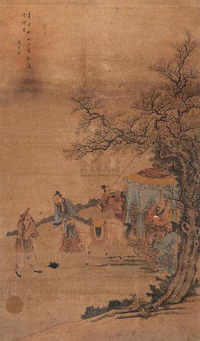 顾见龙 （款） 辛未（1631年）作 孔子出游图 立轴