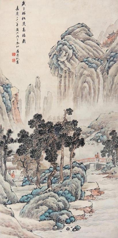 潘思牧 1816年作 仿盛子昭山水 立轴