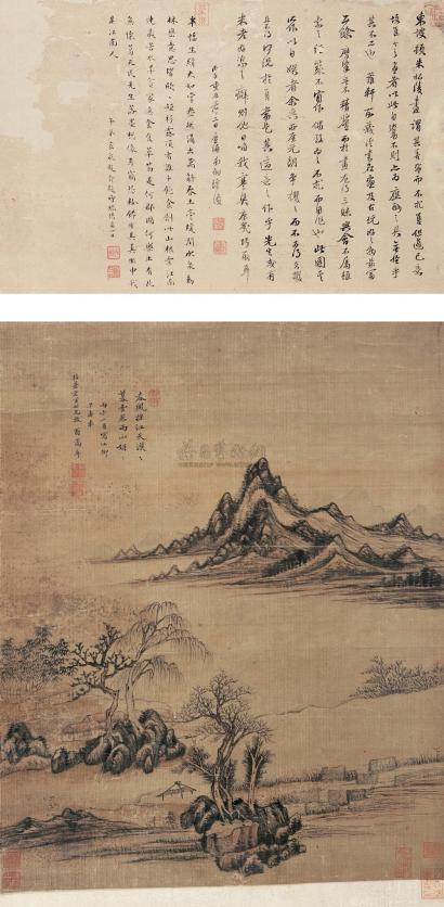 翁嵩年 （款） 丙子（1696年）作 江乡早春图 立轴