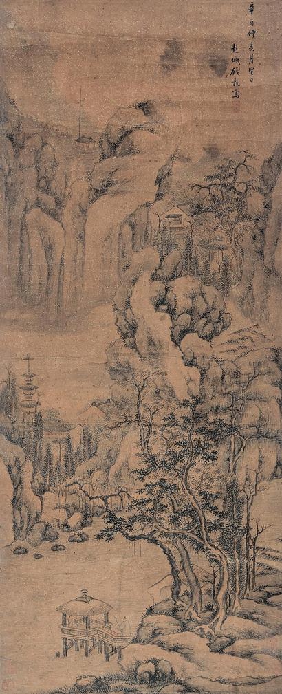 钱穀 （款） 辛酉（1561年）作 夏山清凉图 立轴