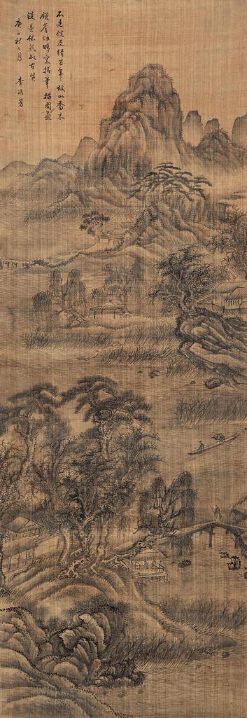 李流芳 （款） 庚子（1600年）作 烟潭渔叟图 立轴