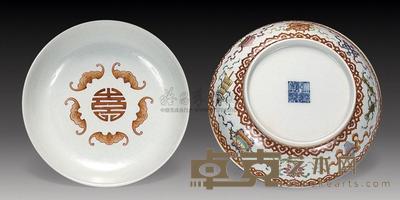 清 粉彩八宝纹盘 (两件) 直径17.3cm