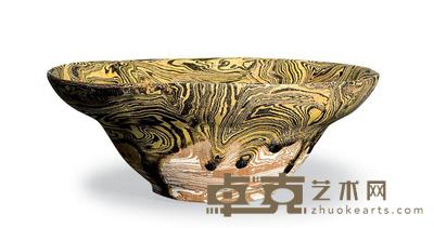 宋 绞胎草帽碗 直径16.8cm