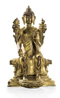 清 铜鎏金菩萨坐像