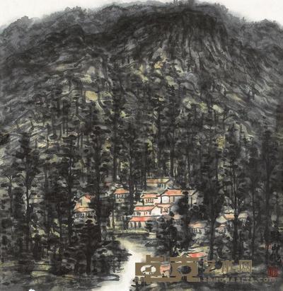 岳黔山 山水 镜心 69×68cm