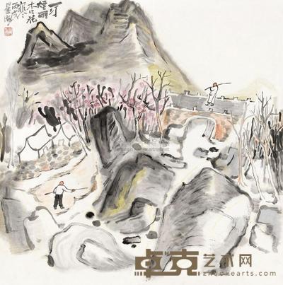崔海 2006年作 烟雨杏花寒 镜心 68×68cm