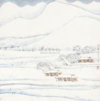 张仁芝 1987年作 雪景山水 镜心