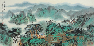 徐建明 溪山春雨图 68×137