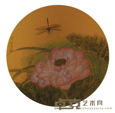 江宏伟 蜻蜓荷花图 直径31