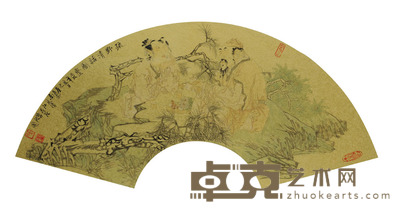吴元奎 疏野清话图 20×61