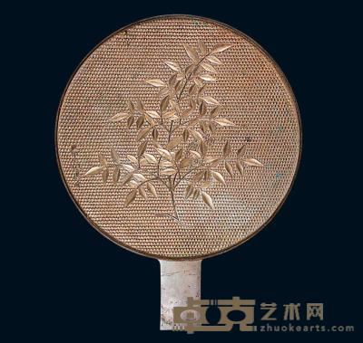 日本大型铜镜花卉纹 径36cm
