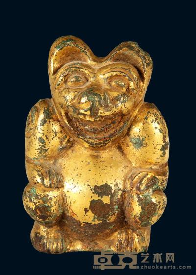 熊造型铜鎏金饰件 高6.1cm