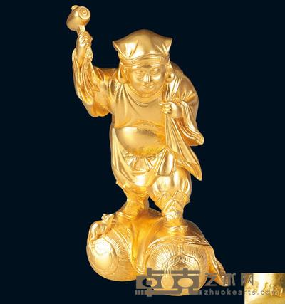 日本银鎏金神像(七福神之一) (一件) 高14.8cm