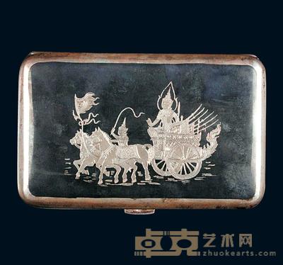 1949年十月十日泰国海南会馆回国观光团纪念银烟盒 （一件） 7.8×12.4cm