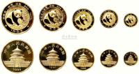 1988年熊猫1/20、1/10、1/4、1/2、1盎司精制金币一套五枚