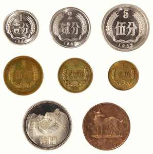 1982年壬戌狗年精制硬币一套八枚