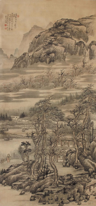 钮嘉荫 山水 101×45cm