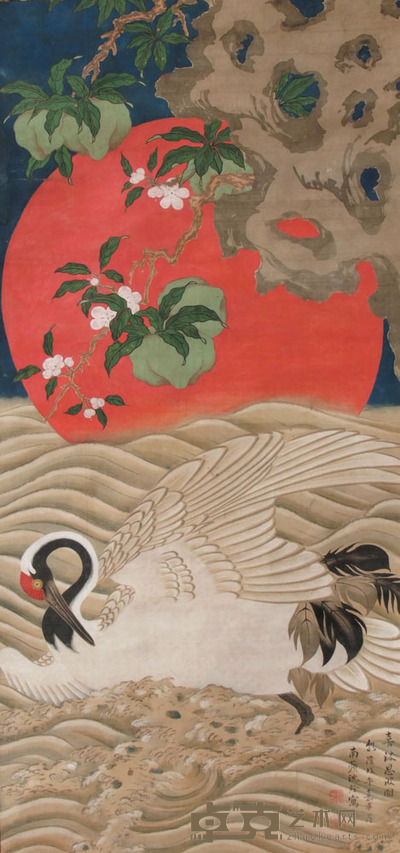 沈铨 鹤 108×49cm