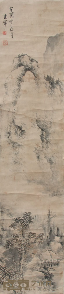 董其昌 山水 129×28cm