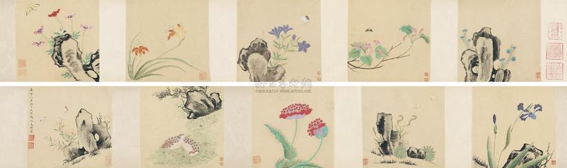 赵文俶 1630年作 花卉 手卷