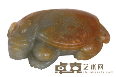 清 和田青玉龙龟 长：6.5cm