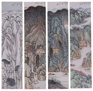 宋玉麟《山水》四条屏