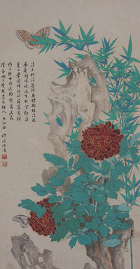 谢临风《花卉》立轴