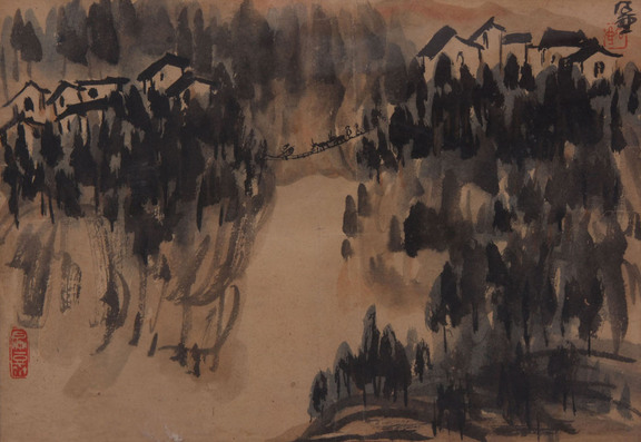 陈子庄《山水》镜框