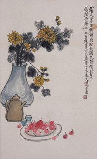 冯建吴《菊花》立轴