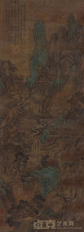 黄君《山水》绢本立轴 117.5×43cm