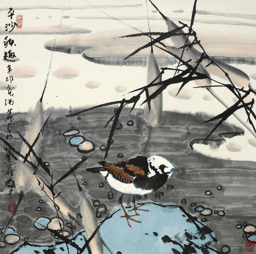 崔瑞鹿 辛卯（2011年）作 平沙秋趣 立轴