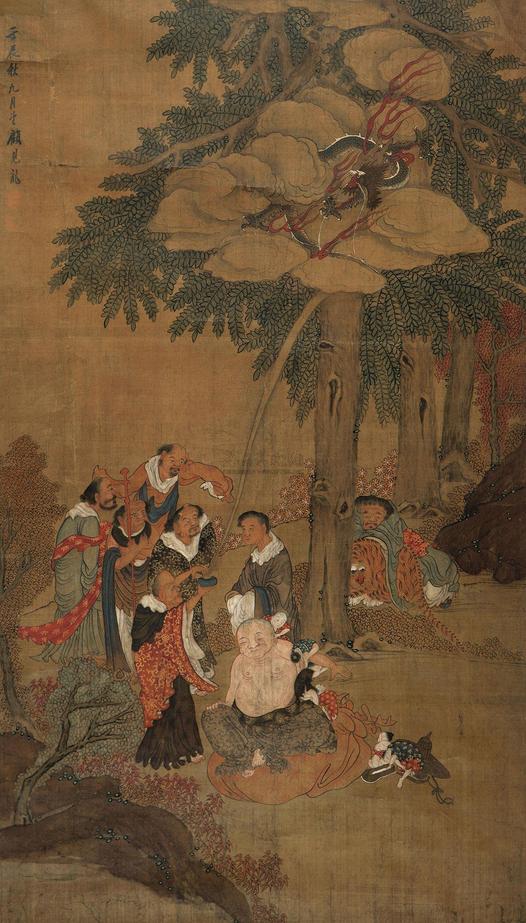 顾见龙 （款） 壬辰（1652年）作 罗汉图 镜心