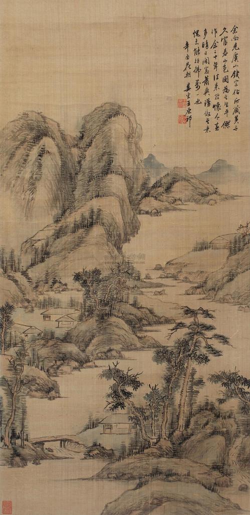 王原祁 （款） 辛酉（1681年）作 仿富春山色图 立轴