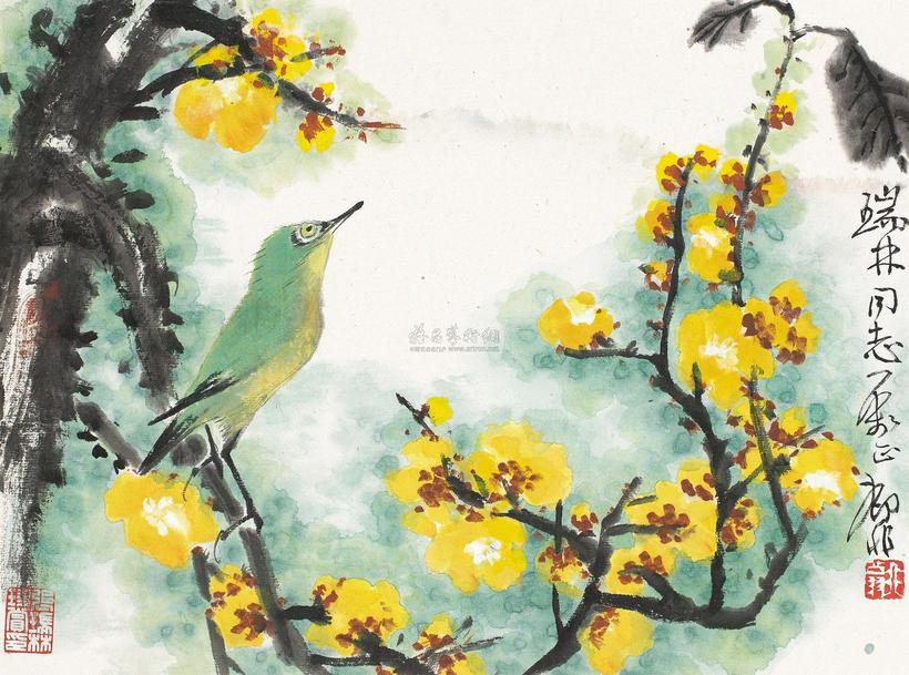 陆抑非 啼春 立轴
