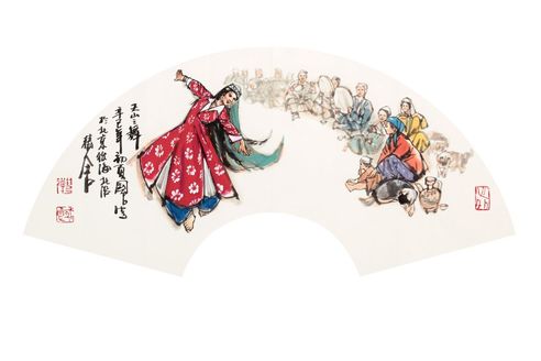 史国良 人物扇面镜片