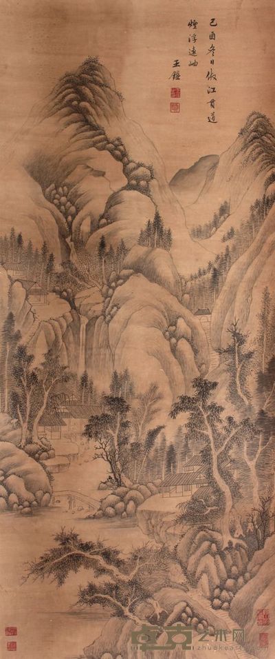 王鉴 山水立轴 131×55