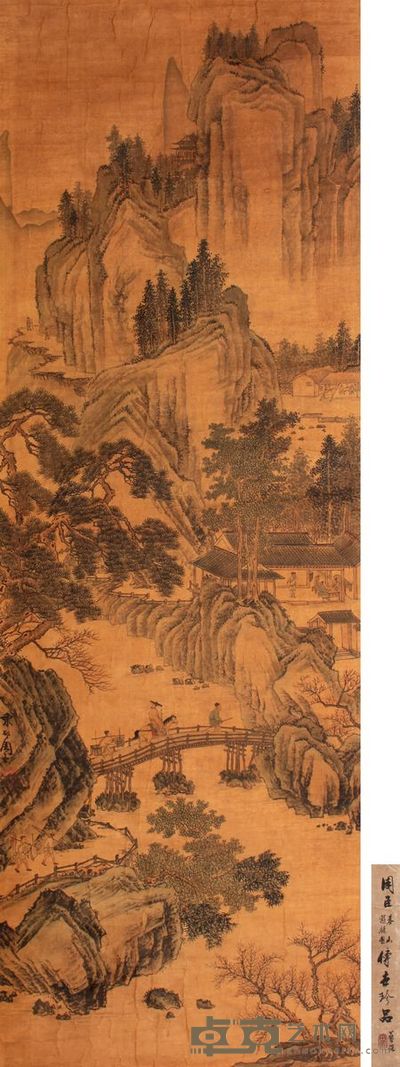 周臣 山水镜片 125×43